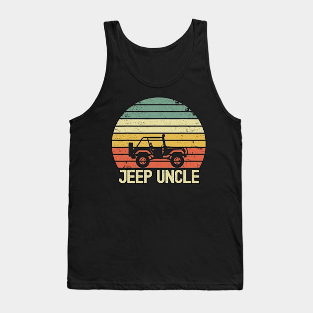 Jeep Uncle Vintage Jeep Retro Jeep Sunset Jeep Jeep Papa Jeep Men Tank Top by Liza Canida